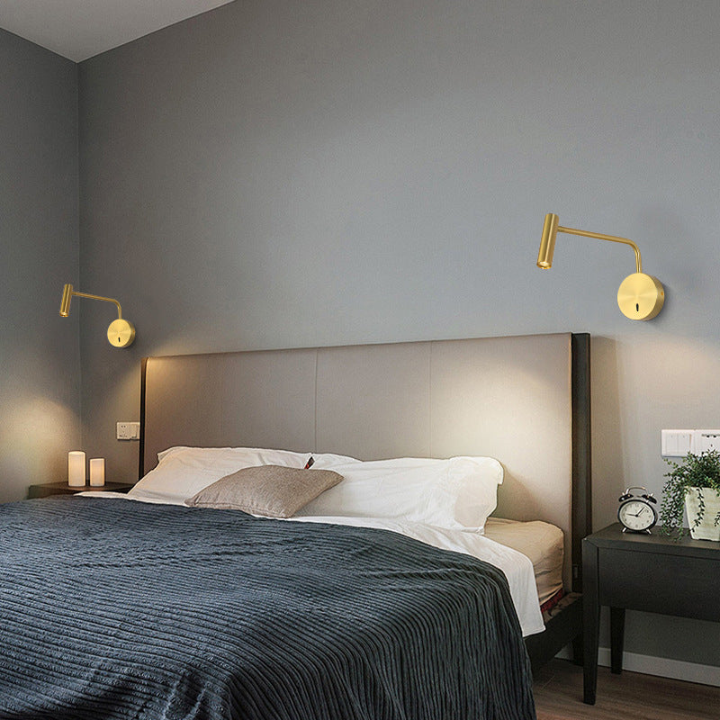 Cylinder LED Wall Light - Adjustable Bedside Reading Light
