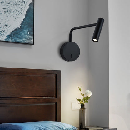 Cylinder LED Wall Light - Adjustable Bedside Reading Light