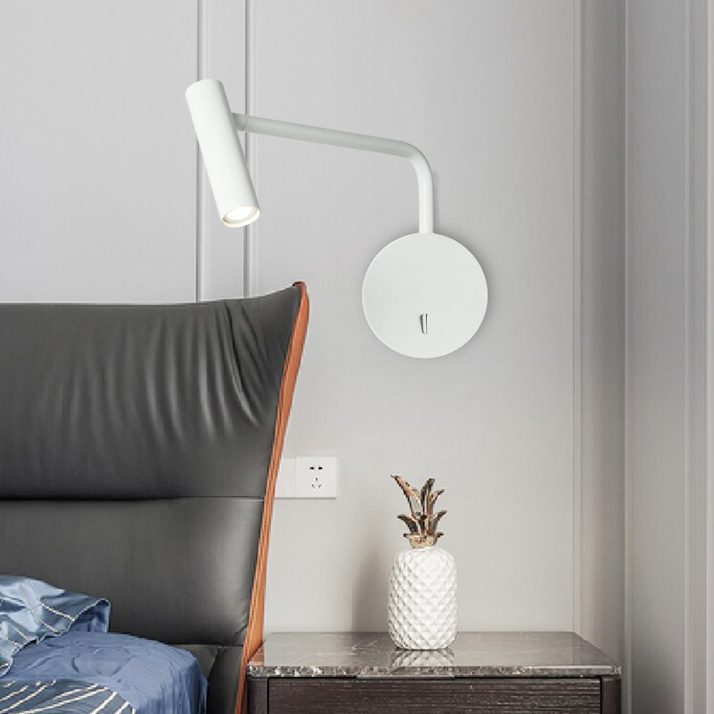 Cylinder LED Wall Light - Adjustable Bedside Reading Light