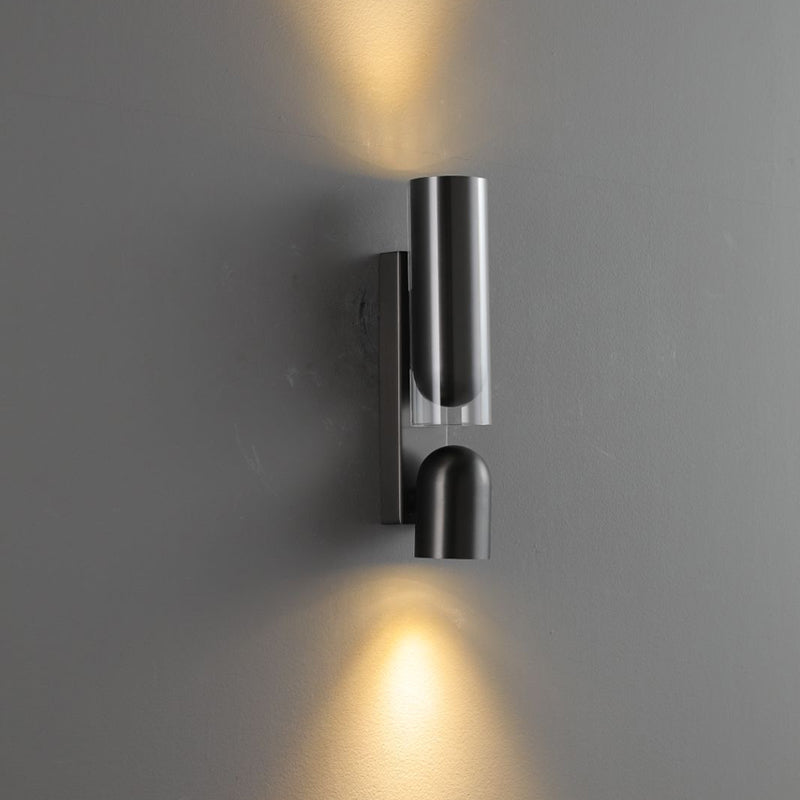 Cylinder Acrylic 2-Light Wall Lamp - Dual Beam Wall Sconce