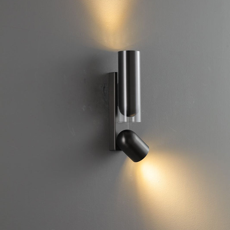 Cylinder Acrylic 2-Light Wall Lamp - Dual Beam Wall Sconce