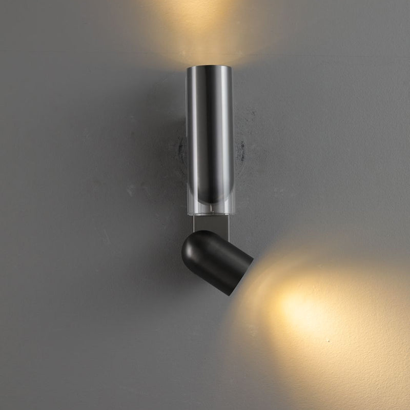 Cylinder Acrylic 2-Light Wall Lamp - Dual Beam Wall Sconce