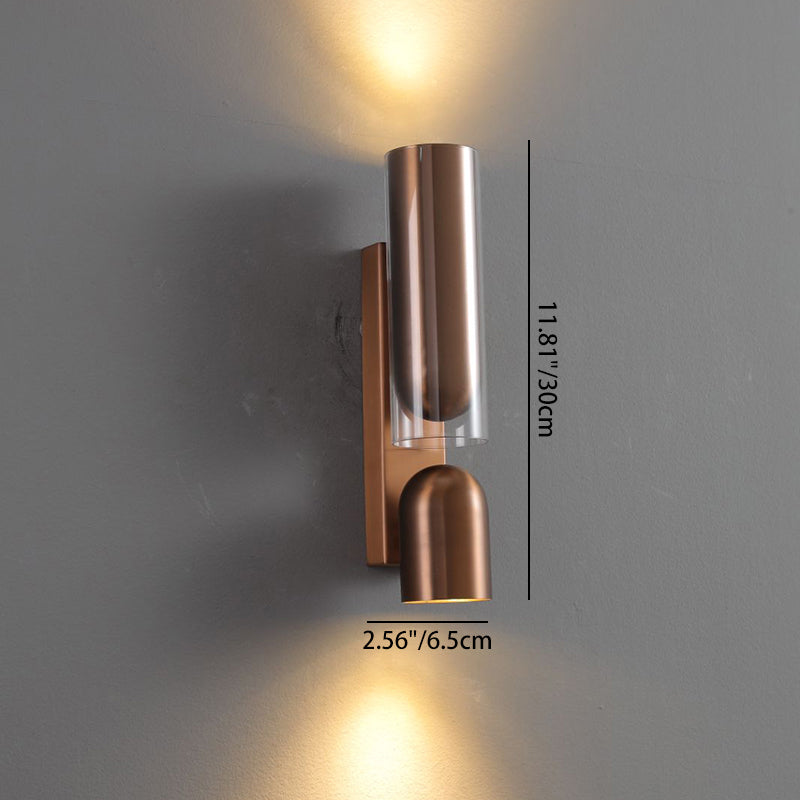 Cylinder Acrylic 2-Light Wall Lamp - Dual Beam Wall Sconce