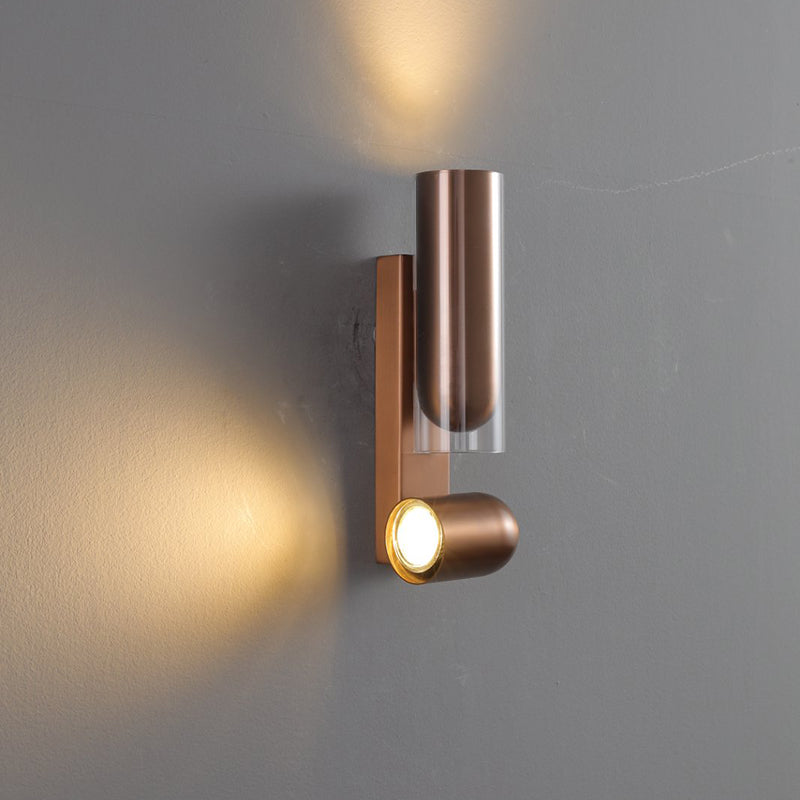 Cylinder Acrylic 2-Light Wall Lamp - Dual Beam Wall Sconce