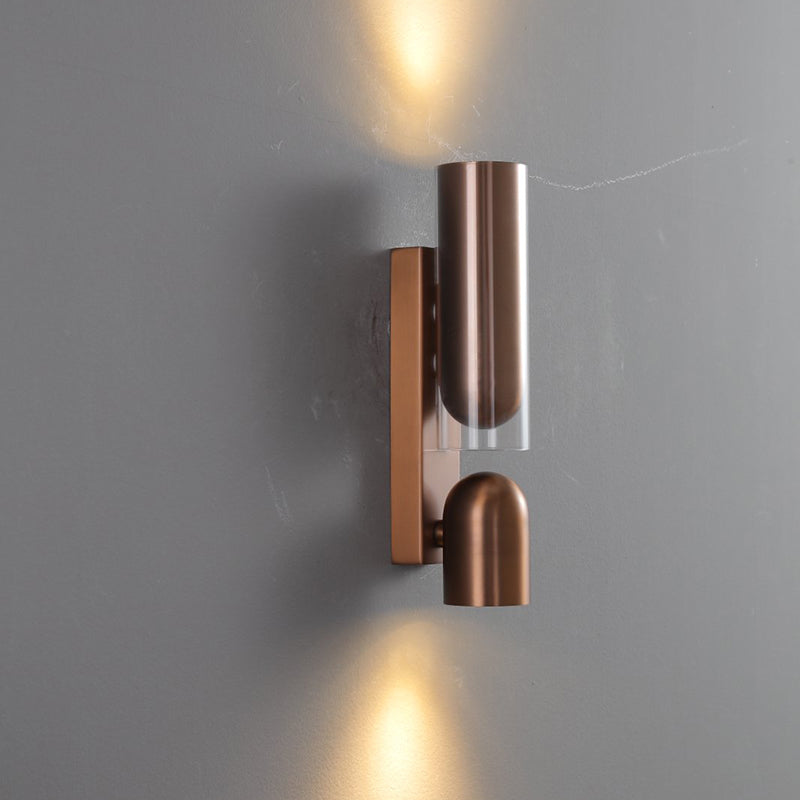 Cylinder Acrylic 2-Light Wall Lamp - Dual Beam Wall Sconce