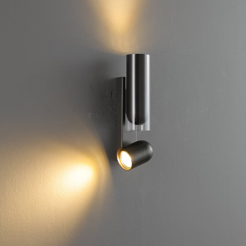 Cylinder Acrylic 2-Light Wall Lamp - Dual Beam Wall Sconce