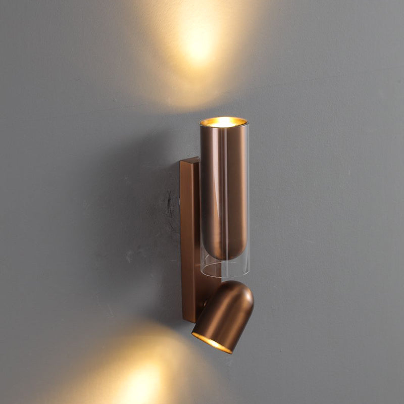 Cylinder Acrylic 2-Light Wall Lamp - Dual Beam Wall Sconce