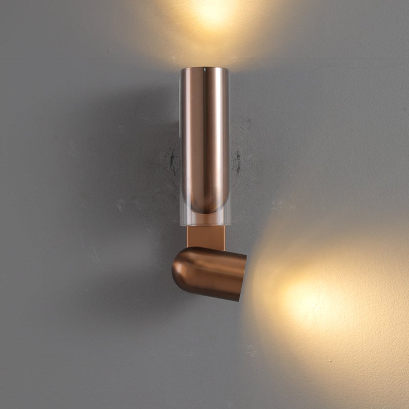 Cylinder Acrylic 2-Light Wall Lamp - Dual Beam Wall Sconce