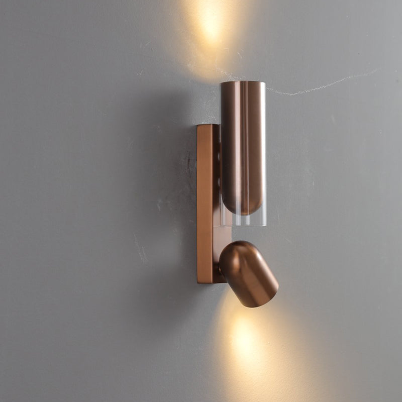 Cylinder Acrylic 2-Light Wall Lamp - Dual Beam Wall Sconce