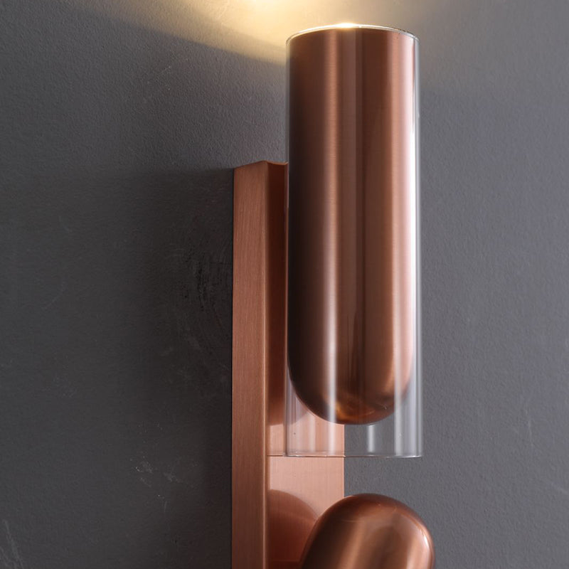 Cylinder Acrylic 2-Light Wall Lamp - Dual Beam Wall Sconce