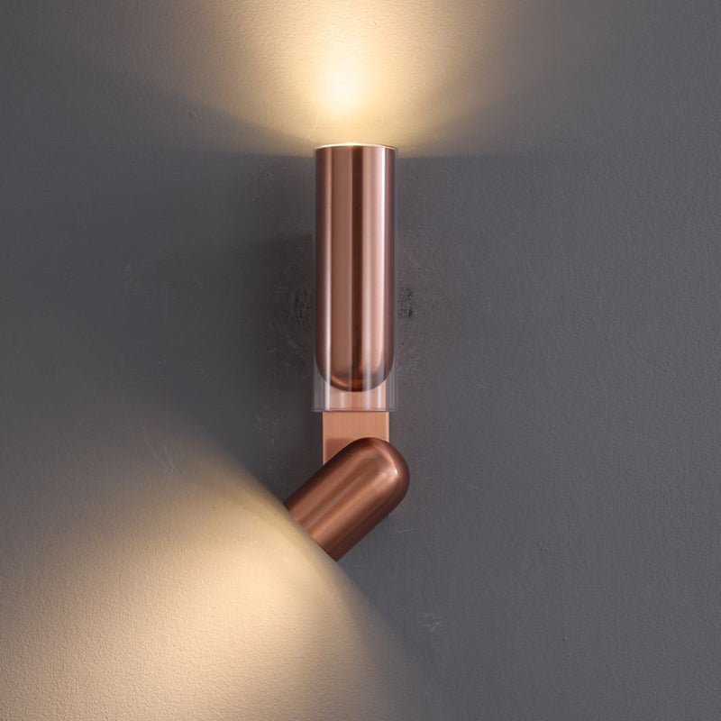 Cylinder Acrylic 2-Light Wall Lamp - Dual Beam Wall Sconce