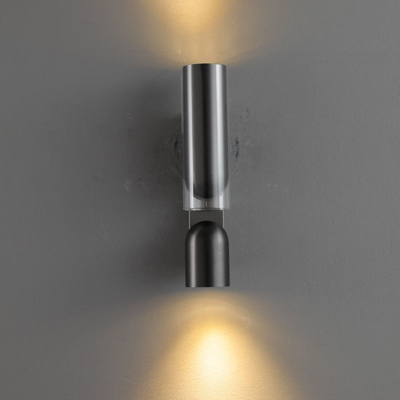 Cylinder Acrylic 2-Light Wall Lamp - Dual Beam Wall Sconce
