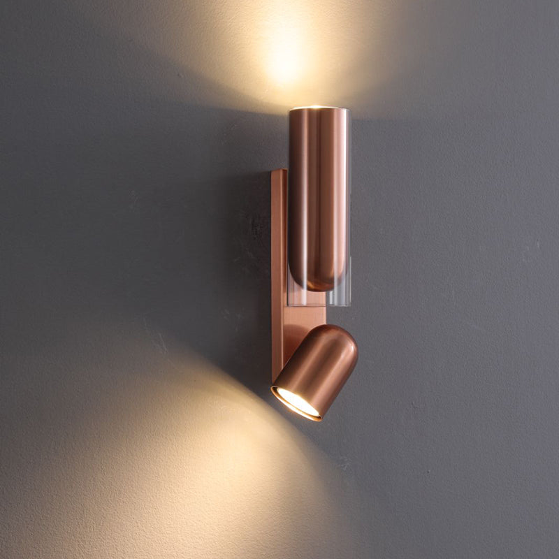 Cylinder Acrylic 2-Light Wall Lamp - Dual Beam Wall Sconce