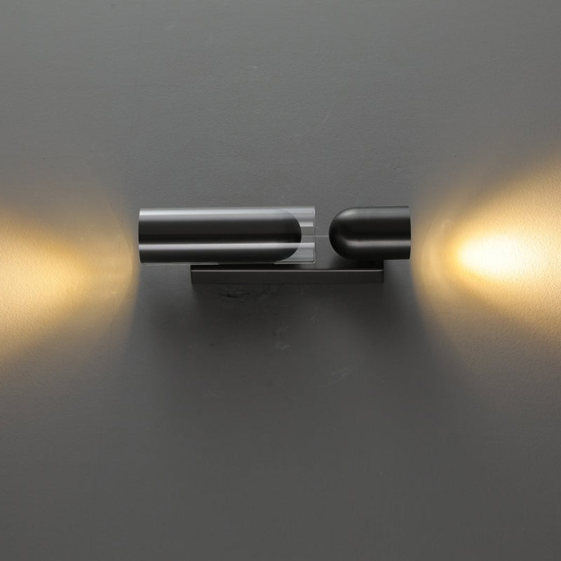 Cylinder Acrylic 2-Light Wall Lamp - Dual Beam Wall Sconce