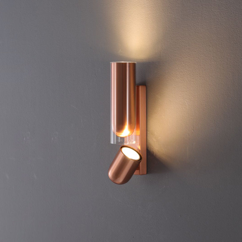 Cylinder Acrylic 2-Light Wall Lamp - Dual Beam Wall Sconce