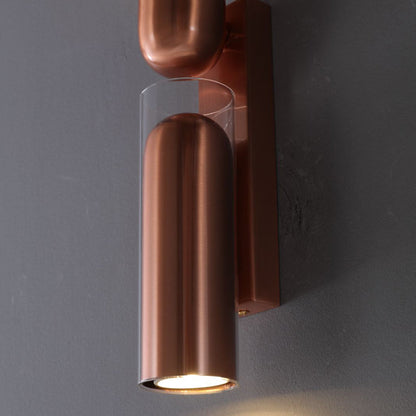 Cylinder Acrylic 2-Light Wall Lamp - Dual Beam Wall Sconce