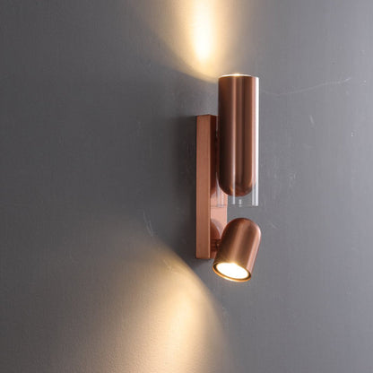 Cylinder Acrylic 2-Light Wall Lamp - Dual Beam Wall Sconce