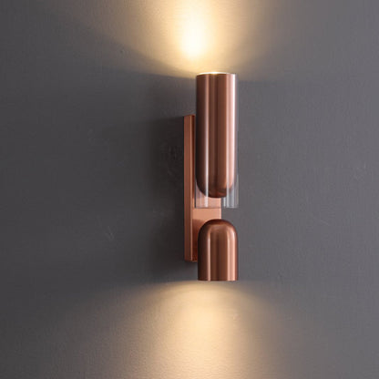 Cylinder Acrylic 2-Light Wall Lamp - Dual Beam Wall Sconce