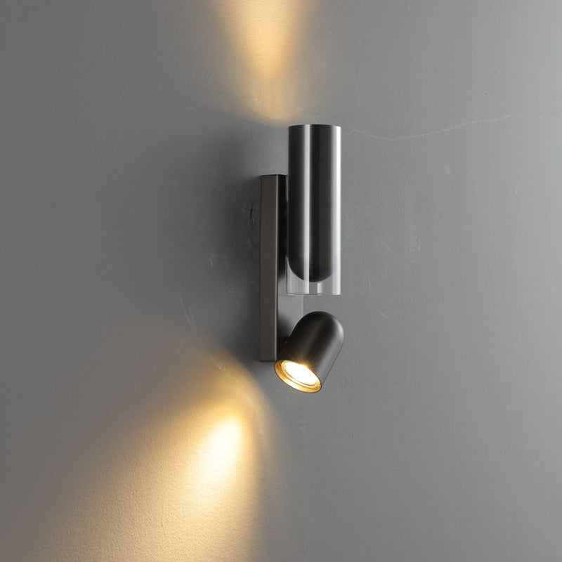 Cylinder Acrylic 2-Light Wall Lamp - Dual Beam Wall Sconce