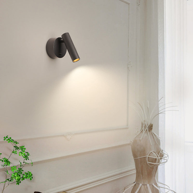Minimalist Aluminum Round Cylinder LED Wall Sconce Lamp