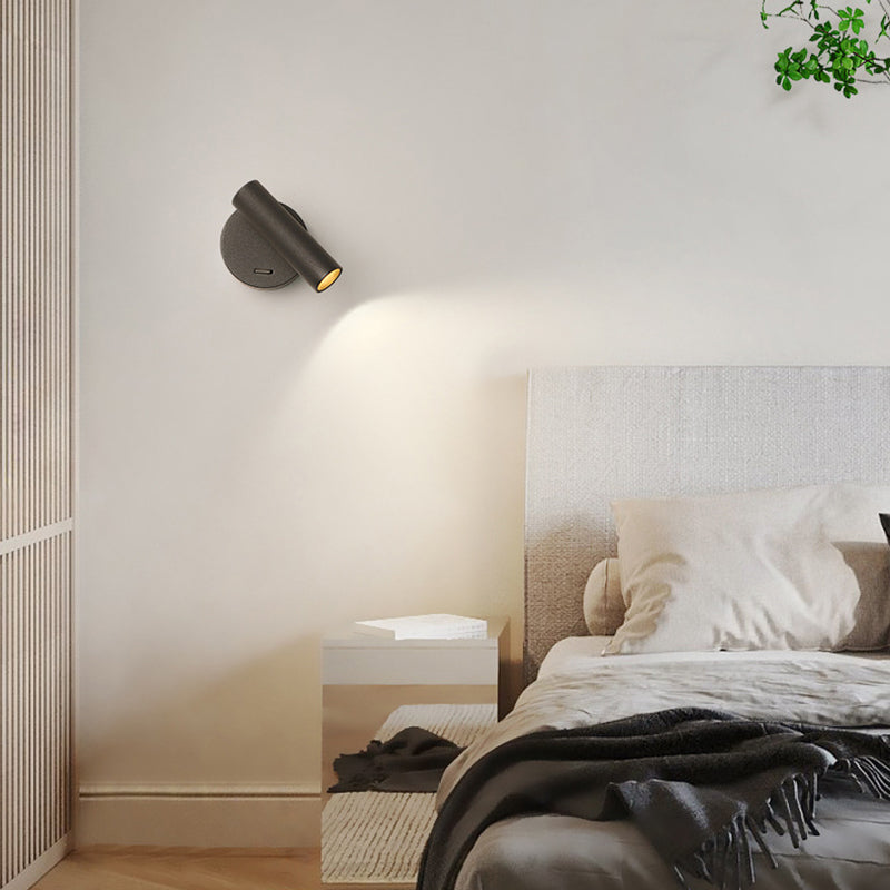 Minimalist Aluminum Round Cylinder LED Wall Sconce Lamp