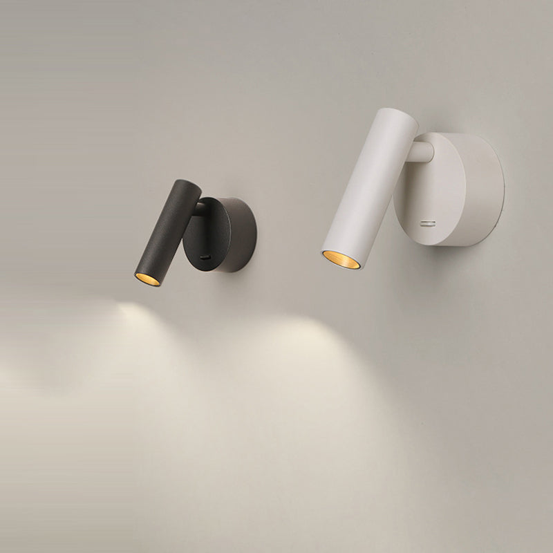 Minimalist Aluminum Round Cylinder LED Wall Sconce Lamp