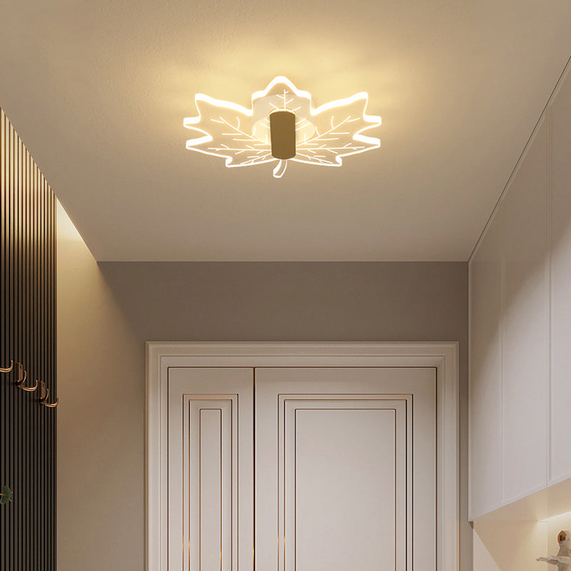 Art Deco Acrylic Maple Leaf Shape LED Wall Sconce Lamp