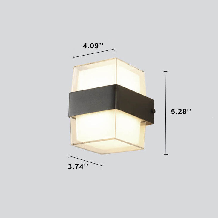 Waterproof Square LED 1-Light Outdoor Wall Sconce Lamps