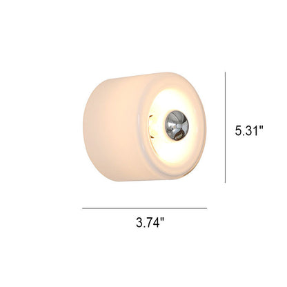 Light Cylindrical Iron Glass 1-Light Wall Sconce Lamp