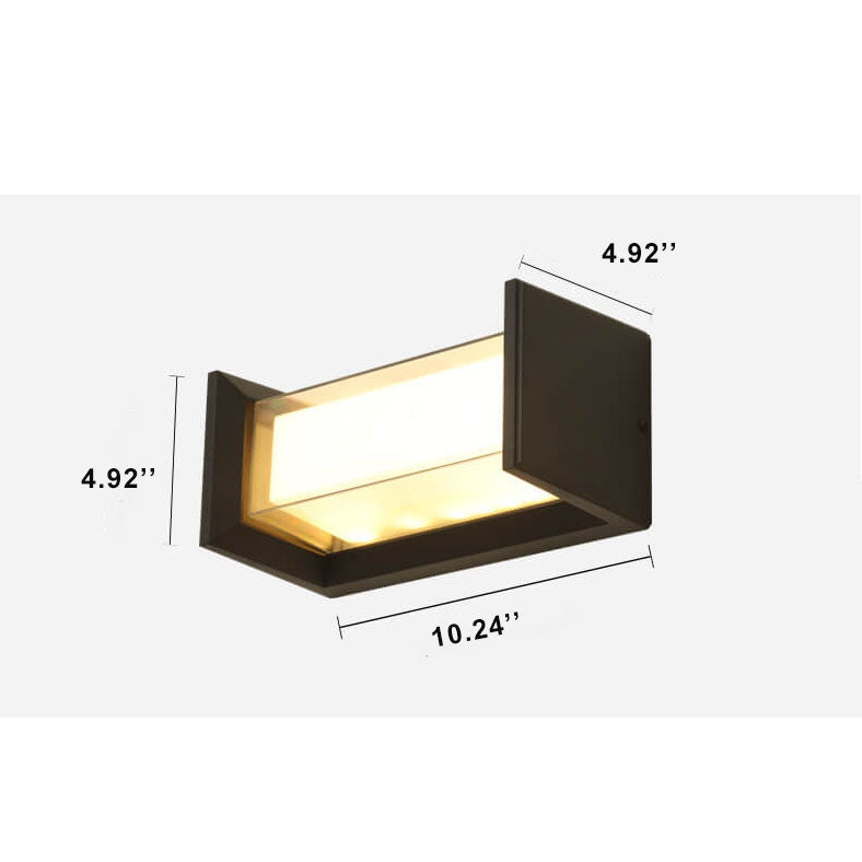 Waterproof Rectangular LED 1-Light Outdoor Wall Sconce Lamp