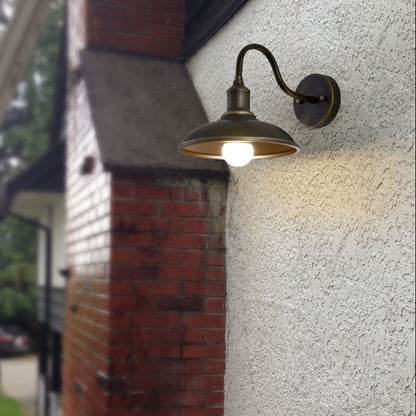 Traditional Iron 1-Light Dome Outdoor Wall Sconce Lamp