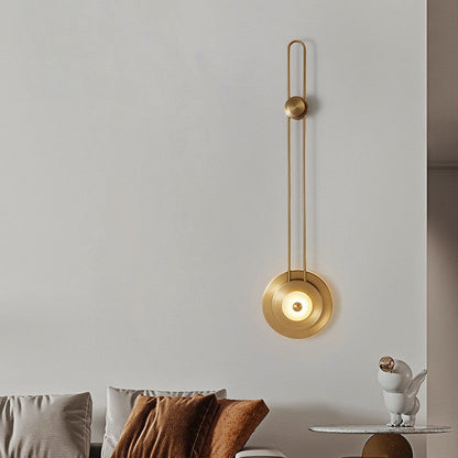 Jade Iron Gold Finish Round Frame LED Wall Sconce Lamp