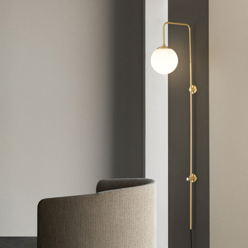 Simplicity Full Copper Long Bar 1-Light Wall Sconce Lamp