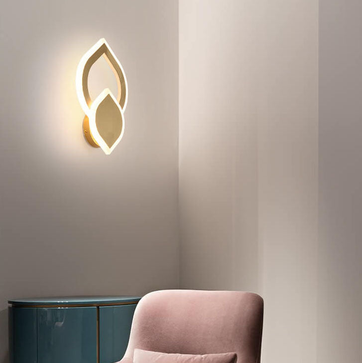 1-Light Leaf Shape 3 Color Changeable LED Wall Sconce Lamp