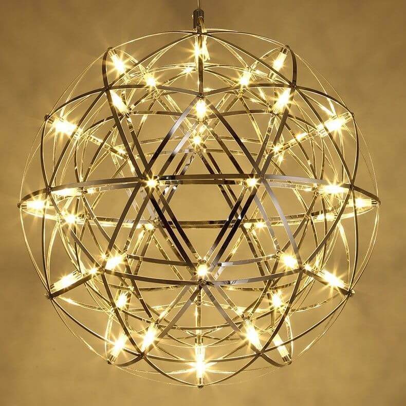 Contemporary Creative Globe Iron 12 Light LED Firework Pendant Light For Living Room
