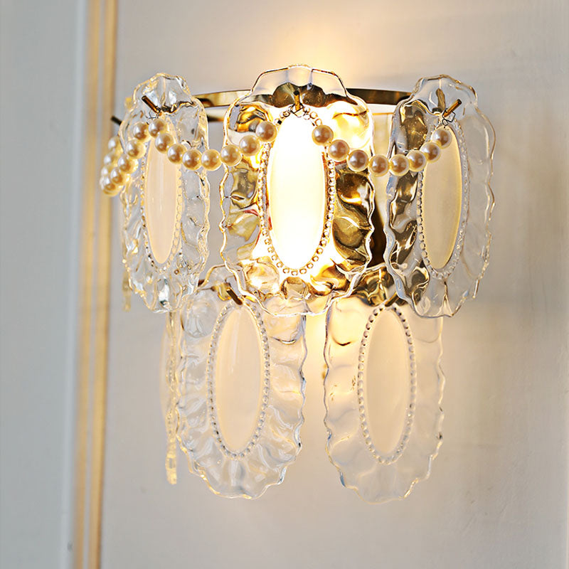 Shabby Decor Petal Crystal Shade 1-Light Wall Sconce Lamp
