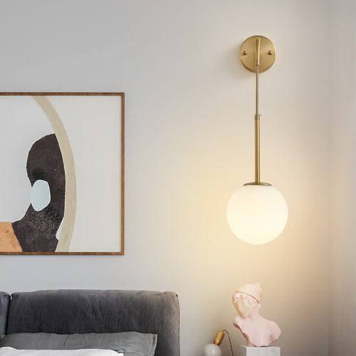 Modern Glass Ball 1-Light Globe Sconce Lamp