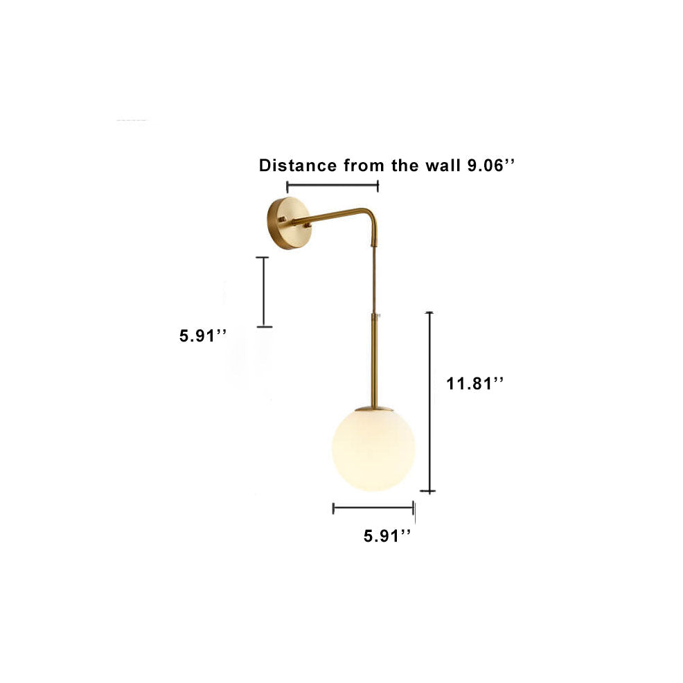 Modern Glass Ball 1-Light Globe Sconce Lamp