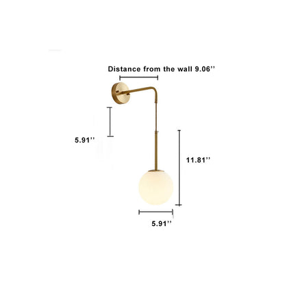 Modern Glass Ball 1-Light Globe Sconce Lamp