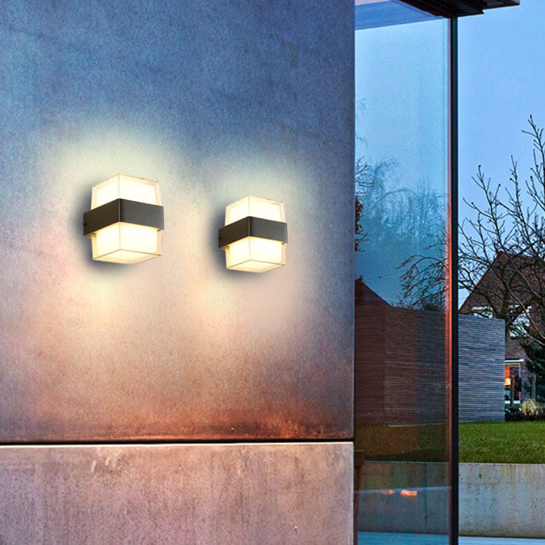 Waterproof Square LED 1-Light Outdoor Wall Sconce Lamps