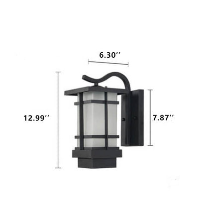 Plaid Lantern Outdoor Waterproof 1-Light Wall Sconce Lamp