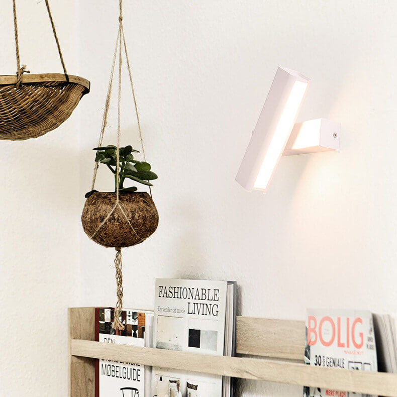 Simple Metal Linear Rotating 1-Light LED Wall Sconce Lamp