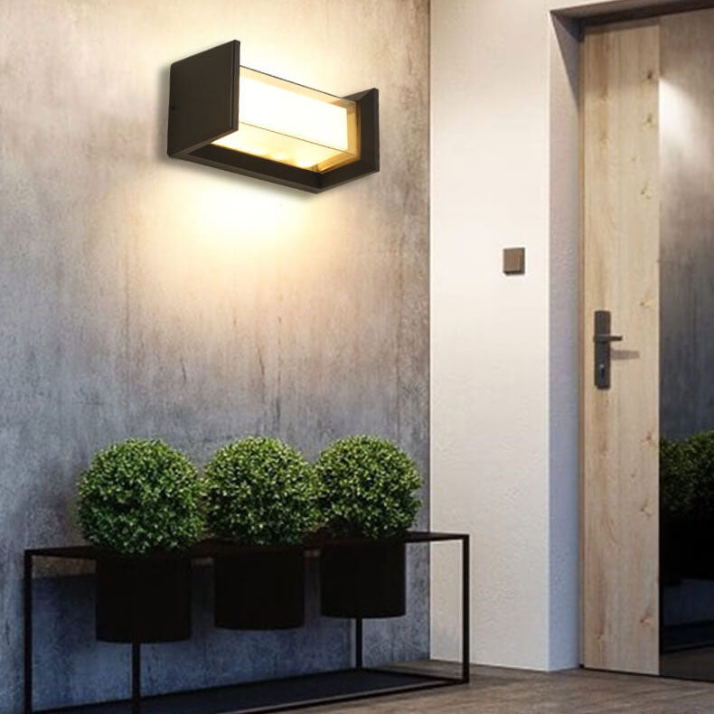 Waterproof Rectangular LED 1-Light Outdoor Wall Sconce Lamp