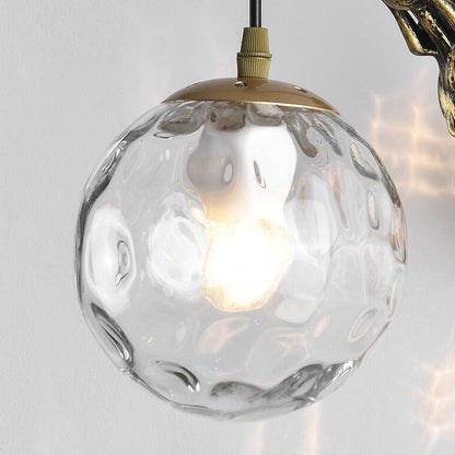 Vintage Rustic Mermaid Orb 1-Light Wall Sconce