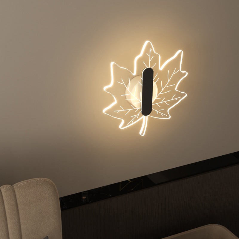 Art Deco Acrylic Maple Leaf Shape LED Wall Sconce Lamp