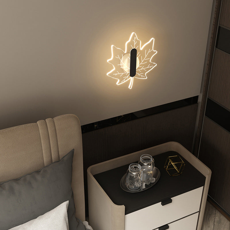Art Deco Acrylic Maple Leaf Shape LED Wall Sconce Lamp