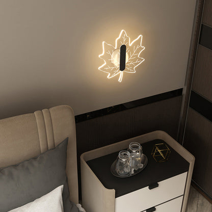 Art Deco Acrylic Maple Leaf Shape LED Wall Sconce Lamp