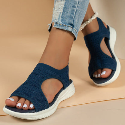 Cushioned Sport Sandals, Breathable Knit Slip-On