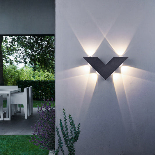 V-Shaped Triangle Aluminum Glass LED Wall Sconce Lamp