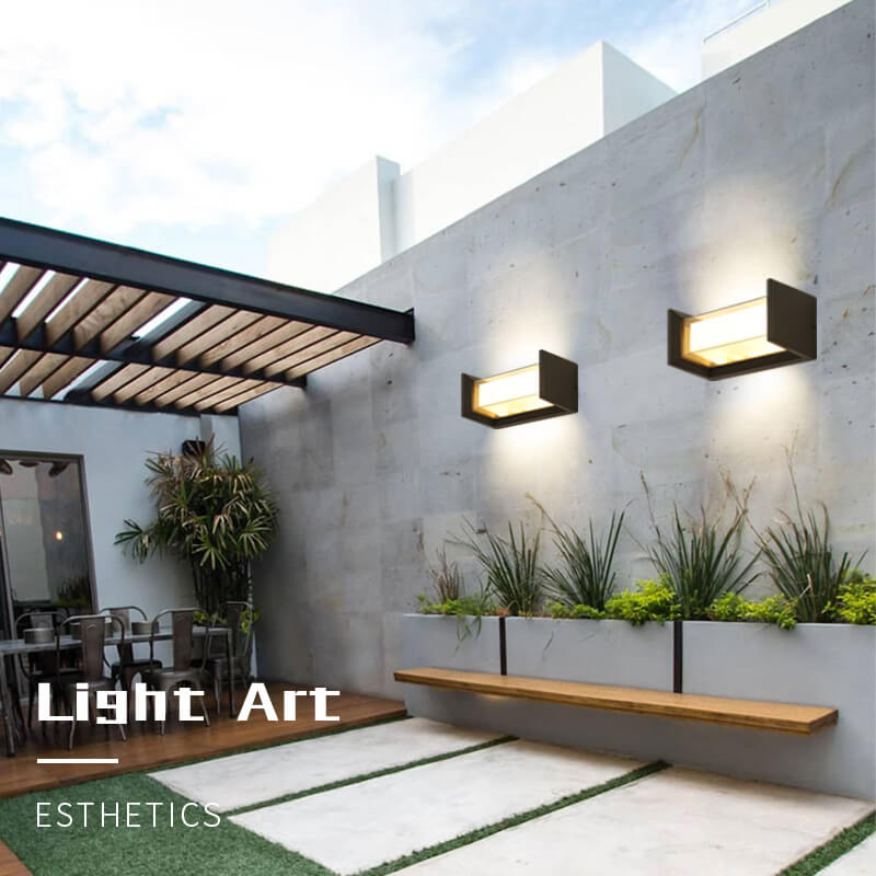 Waterproof Rectangular LED 1-Light Outdoor Wall Sconce Lamp